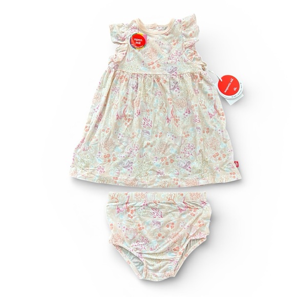 Magnetic Me Other - NWT Magnetic Me Coral Seashell Pattern Kids Matching Dress & Bloomer Outfit